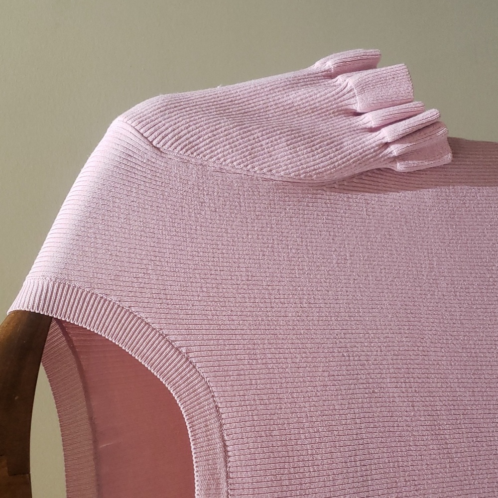 NWOT Ted Baker Rib Puff Short Sleeve Sweater In Dusky Pink 6 in Ted Baker - Picture 3 of 9
